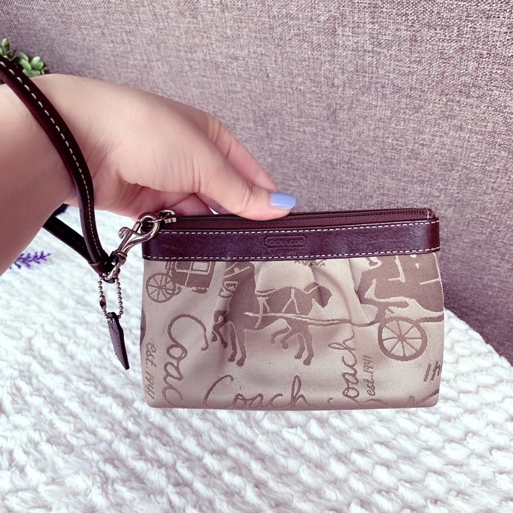 Coach horse and carriage signature wristlet